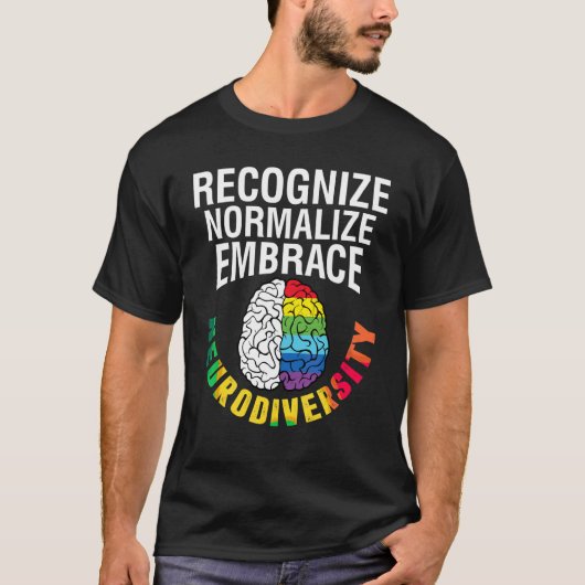 自閉症意識がneuroを受け入れ正常化 tシャツ (正面)