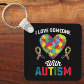 自閉症意識で人を愛している キーホルダー (正面)