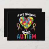 自閉症意識で人を愛している ポストカード (正面/裏面)