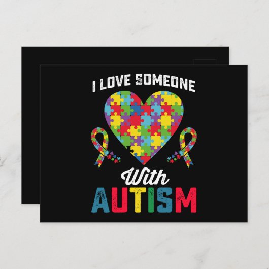 自閉症意識で人を愛している ポストカード (正面/裏面)