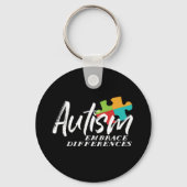 自閉症意識と支持の違いを受け入れる キーホルダー (正面)