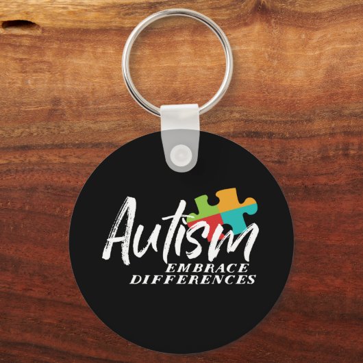 自閉症意識と支持の違いを受け入れる キーホルダー (正面)