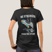 自閉症意識のイーグルは嵐より強い Tシャツ (裏面)