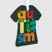 自閉症意識のクリスマスをラベル付けできない様子を見る オーナメント (正面)