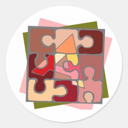 自閉症意識のシール ラウンドシール (正面)