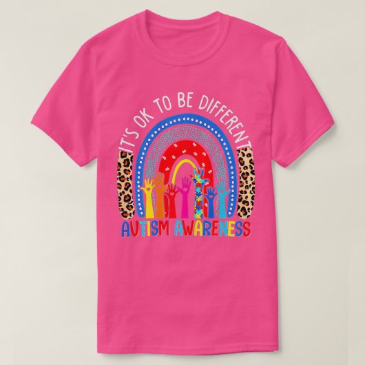 自閉症意識のヒョウ違うRでいいんだ Tシャツ (デザイン正面)