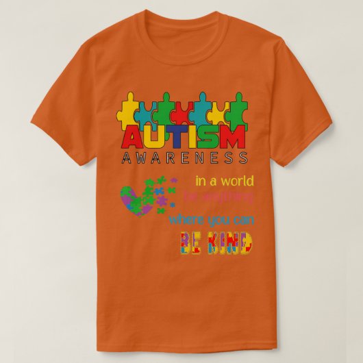 自閉症意識の世界が優しい Tシャツ (デザイン正面)