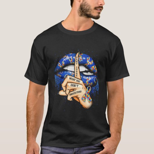 自閉症意識の唇1 Tシャツ (正面)
