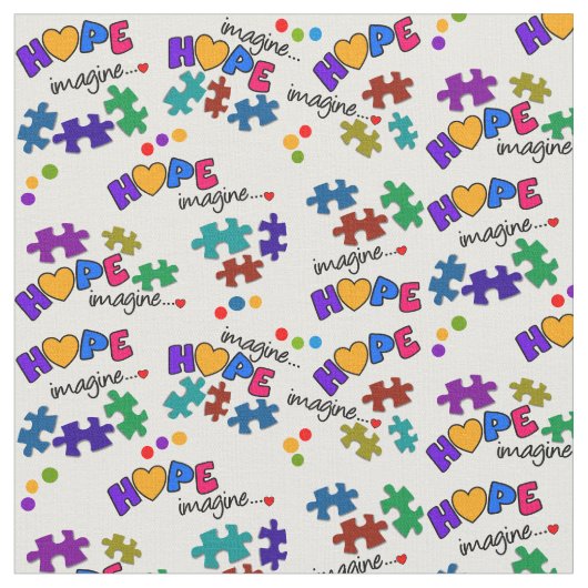 自閉症意識の希望と想像 ファブリック (クローズアップ)