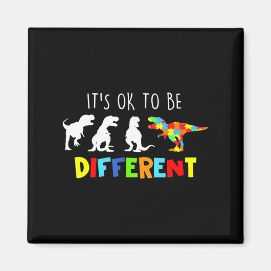 自閉症意識の恐竜の子供の男の子はDiになるOk マグネット (正面)