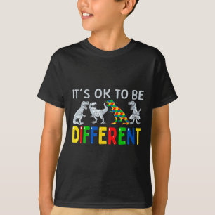 自閉症意識の恐竜キッズ男の子男の子Dになってもいい Tシャツ