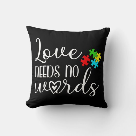 自閉症意識の愛は言葉を必要としない子供の女性 クッション (正面)