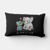 自閉症意識の愛は言葉を必要としない象のサポート ランバークッション (裏面)