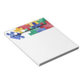 自閉症意識の水の色のパズルメモ帳 ノートパッド (アングル)