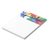 自閉症意識の水の色のパズルメモ帳 ノートパッド (回転)