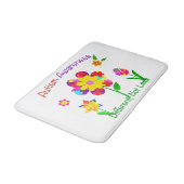 自閉症意識の花 バスマット (アングル)