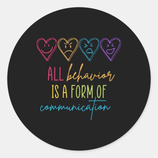 自閉症意識の行動はコミュニケーションの特別である ラウンドシール (正面)