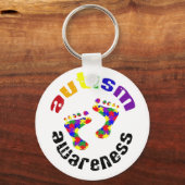 自閉症意識の足跡キーリング キーホルダー (正面)
