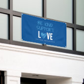 自閉症意識は親切なサポートであるバナー屋外 横断幕 (ビルの外側)