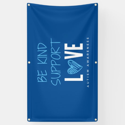 自閉症意識は親切なサポートであるバナー屋外 横断幕 (縦)