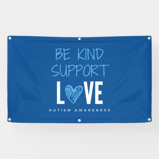 自閉症意識は親切なサポートであるバナー屋外 横断幕 (横)