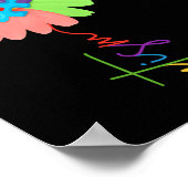 自閉症意識ひまわりパズルピース子供 ポスター (角)