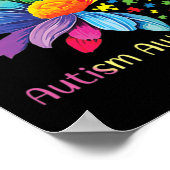 自閉症意識ひまわり受け入れ理解の愛 ポスター (角)