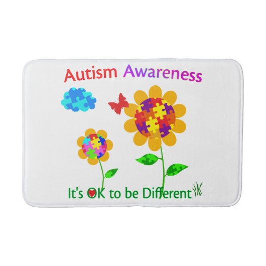自閉症意識ひまわり バスマット (正面)