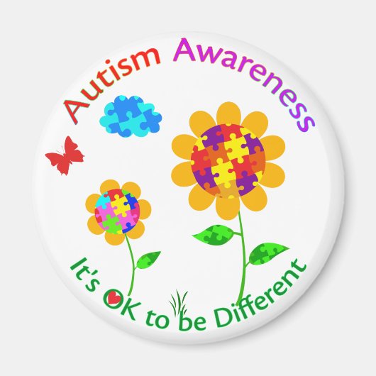 自閉症意識ひまわり マグネット (正面)