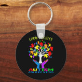 自閉症意識をパズルで支えるd キーホルダー (正面)