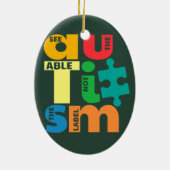 自閉症意識をラベルに表さない能力を見る セラミックオーナメント (裏面)