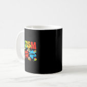 自閉症意識を受け入れる愛パズルau コーヒーマグカップ (正面左)