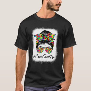 自閉症意識を支えるキャリアコーチMessy Bun Tシャツ