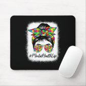 自閉症意識を支える健康に汚れたBun女性 マウスパッド (マウス)