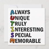 自閉症意識アクロスティックかわいい虹の単語詩 (正面)