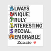 自閉症意識アクロスティックかわいい虹の単語詩 シール (シート)