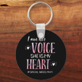 自閉症意識アパレル私は彼の声は彼は私のH キーホルダー (正面)
