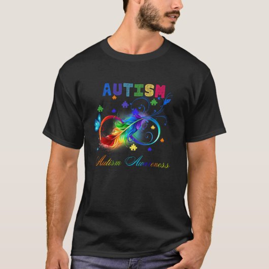自閉症意識インフィニティ記号 Tシャツ (正面)
