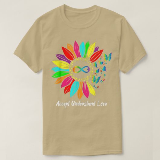 自閉症意識インフィニティAccept愛Sを理解 Tシャツ (デザイン正面)