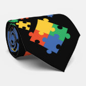 自閉症意識カラフルパズル作品 ネクタイ (ロール)