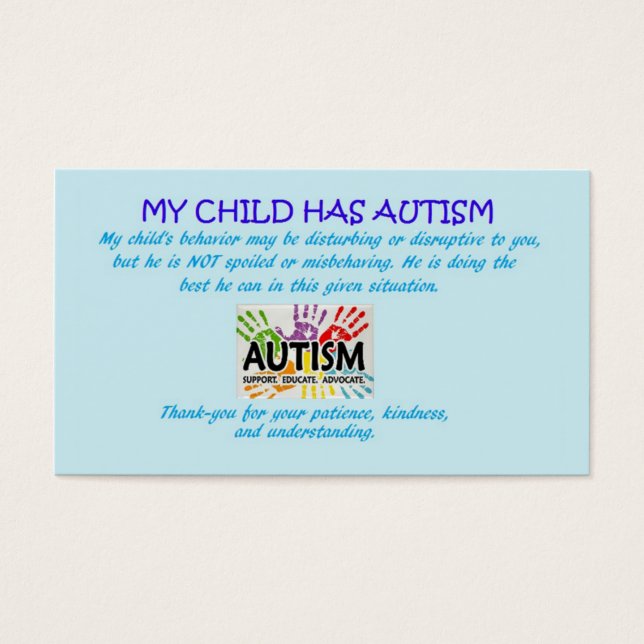 自閉症意識カード (正面)