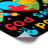 自閉症意識キッズボーイズ神は私は完璧だと言う ポスター (角)