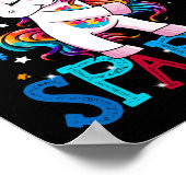 自閉症意識キッズユニコーン自閉症ママ女の子 ポスター (角)