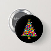 自閉症意識クリスマスツリー 缶バッジ (正面&裏面)