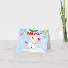 自閉症意識クリスマスホリデーカード サンキューカード