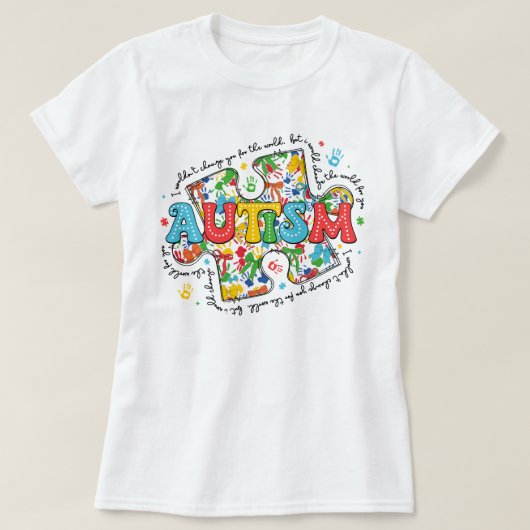 自閉症意識コケット、神経多様性 Tシャツ (デザイン正面)