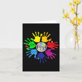 自閉症意識サイン言語ハンドパズルサポート カード (黄色い花)