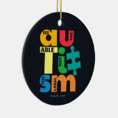 自閉症意識サポートにラベル付けできない機能を参照 セラミックオーナメント (右)