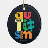 自閉症意識サポートにラベル付けできない機能を参照 セラミックオーナメント (左)