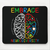 自閉症意識シャツが神経多様性を受け入れるADHD マウスパッド (正面)